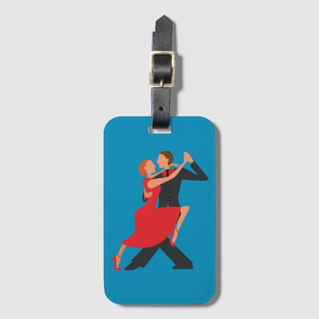 Etiqueta Para Maletas Pareja argentina de tango (Anverso vertical)