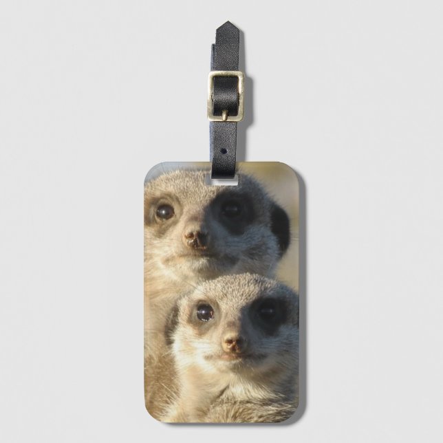 Etiqueta Para Maletas Pares de Meerkats (Anverso vertical)