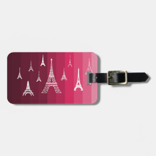 Etiqueta Para Maletas París en rosa
