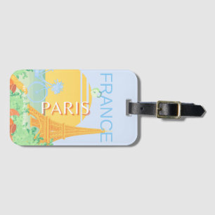 Etiqueta Para Maletas París, Francia, arte de viajes, Preppy, Pastel, Az