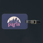 Etiqueta Para Maletas Paris Francia Retro City Skyline Vintage Cityscape<br><div class="desc">Diseño de ciudad de estilo vintage y retro con un hermoso paisaje, atracción turística y arte de paisajes urbanos. rascacielos Guay y artículos de ilustracion de silueta de construcción para turistas y viajeros. Perfecto como recuerdo para volver a casa cuando estés de viaje. Guarde la memoria de sus viajes y...</div>