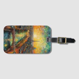 Etiqueta Para Maletas París por la noche estilo van Gogh