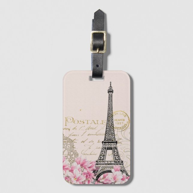 Etiqueta Para Maletas París Vieja (Anverso vertical)