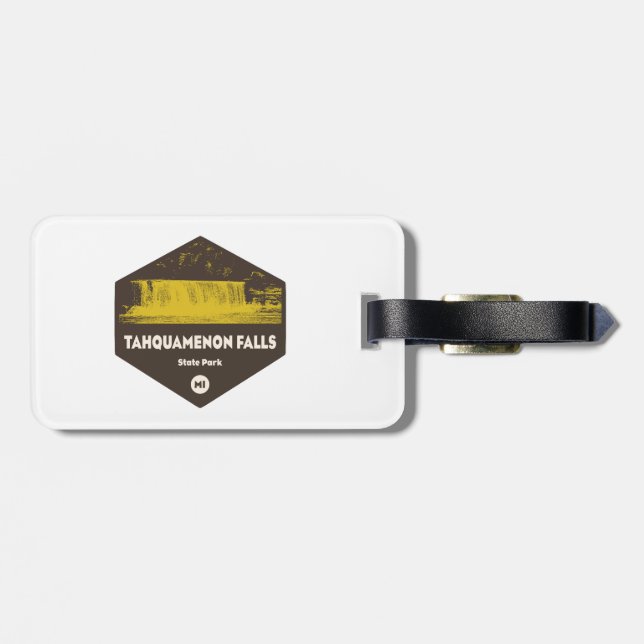 Etiqueta Para Maletas Parque estatal de las Cataratas Tahquamenon Michig (Atrás Horizontal)