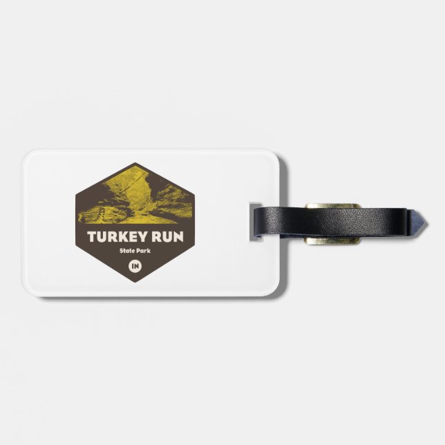 Etiqueta Para Maletas Parque estatal Turquía Run Indiana (Atrás Horizontal)
