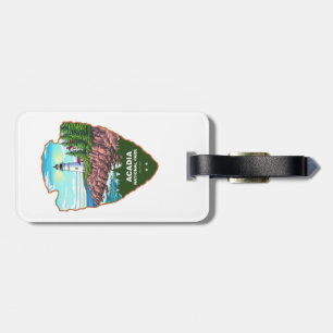 Etiqueta Para Maletas Parque Nacional Acadia Maine Arrowhead