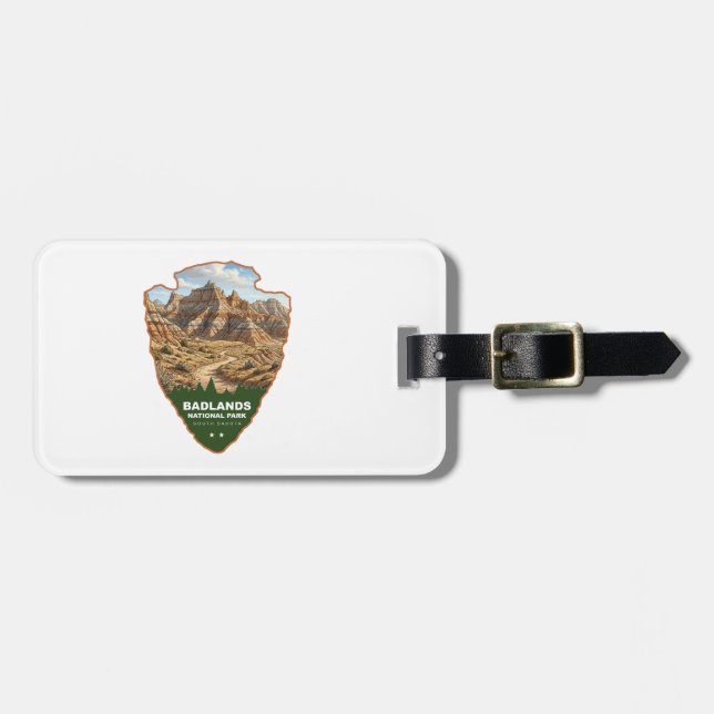 Etiqueta Para Maletas Parque Nacional Badlands Arrowhead (Frente Horizontal)