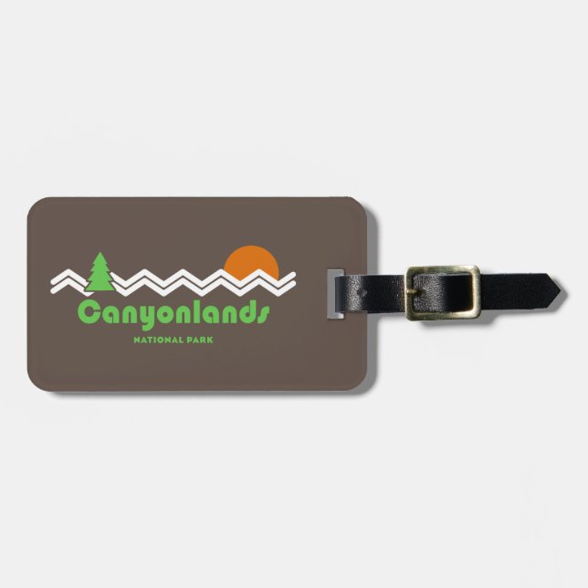 Etiqueta Para Maletas Parque nacional Canyonlands Retro (Frente Horizontal)