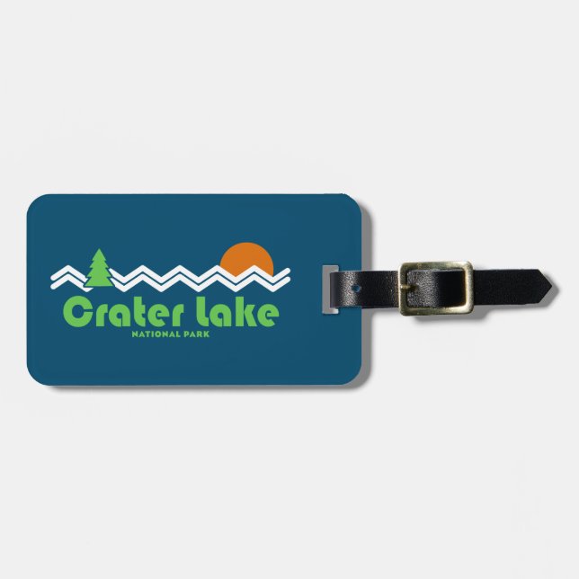 Etiqueta Para Maletas Parque nacional Crater Lake Retro (Frente Horizontal)