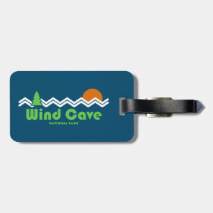 Etiqueta Para Maletas Parque nacional de la Cueva del Viento Retro