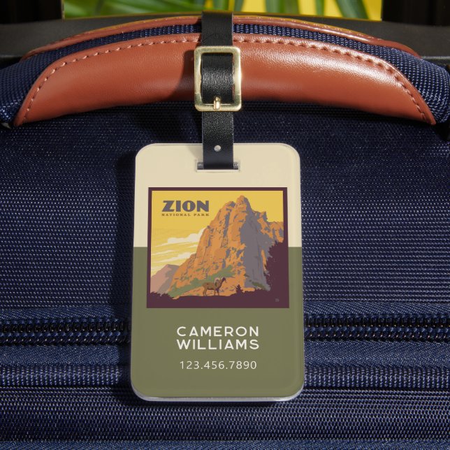 Etiqueta Para Maletas Parque nacional de Zion | Ram (Anverso In situ 2)