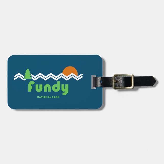 Etiqueta Para Maletas Parque nacional Fundy Retro (Frente Horizontal)