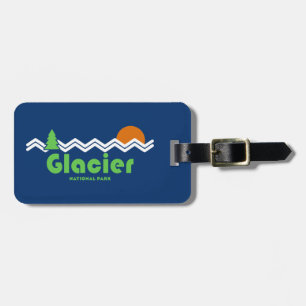 Etiqueta Para Maletas Parque nacional Glaciar Retro