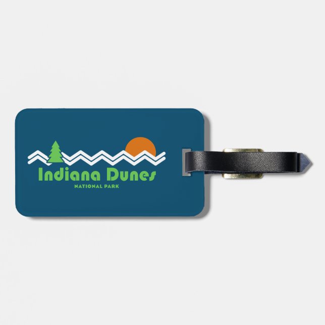 Etiqueta Para Maletas Parque nacional Indiana Dunes Retro (Atrás Horizontal)