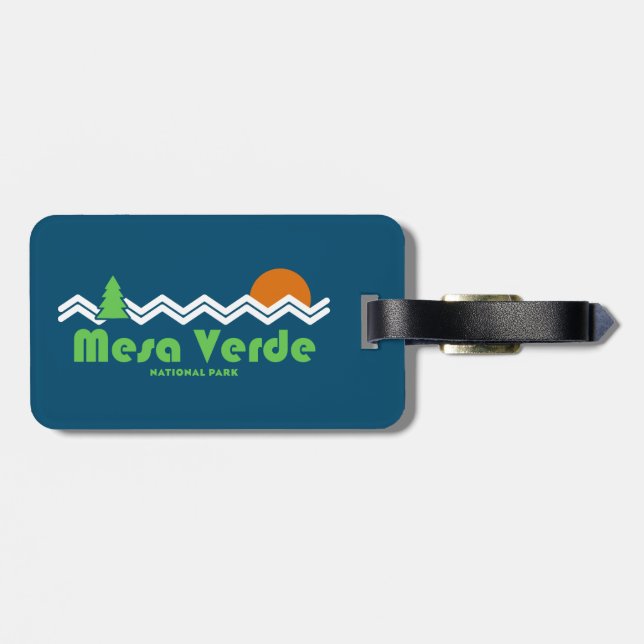 Etiqueta Para Maletas Parque nacional Mesa Verde Retro (Atrás Horizontal)