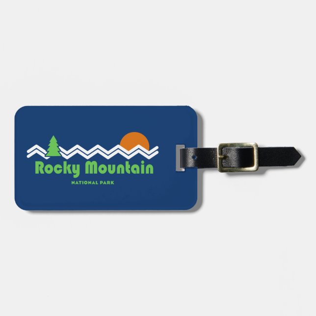 Etiqueta Para Maletas Parque nacional Rocky Mountain Retro (Frente Horizontal)