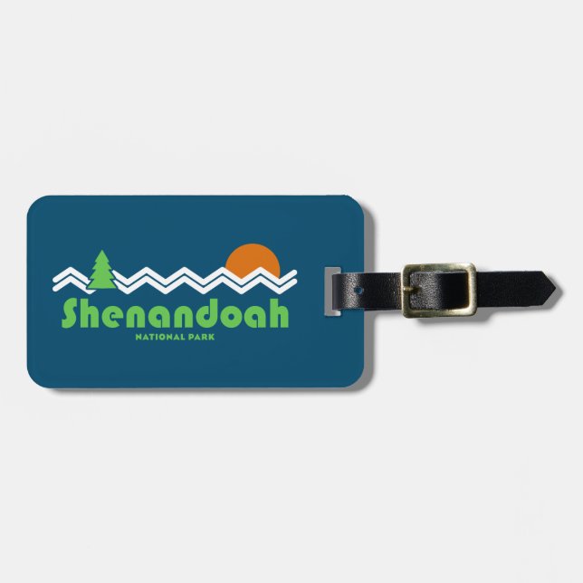 Etiqueta Para Maletas Parque nacional Shenandoah Retro (Frente Horizontal)
