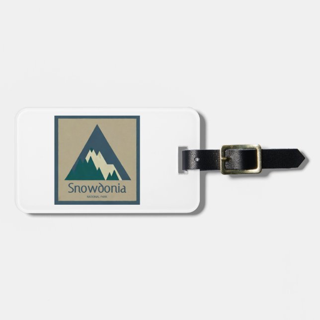 Etiqueta Para Maletas Parque Nacional Snowdonia Rústico (Frente Horizontal)