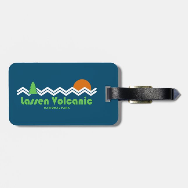 Etiqueta Para Maletas Parque nacional volcánico de Lassen Retro (Atrás Horizontal)