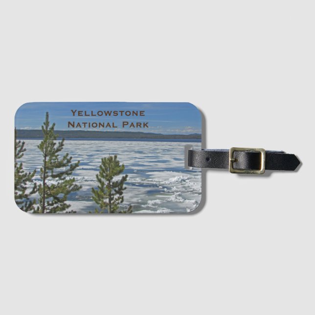 Etiqueta Para Maletas Parque nacional Yellowstone Frozen Lake (Anverso horizontal)