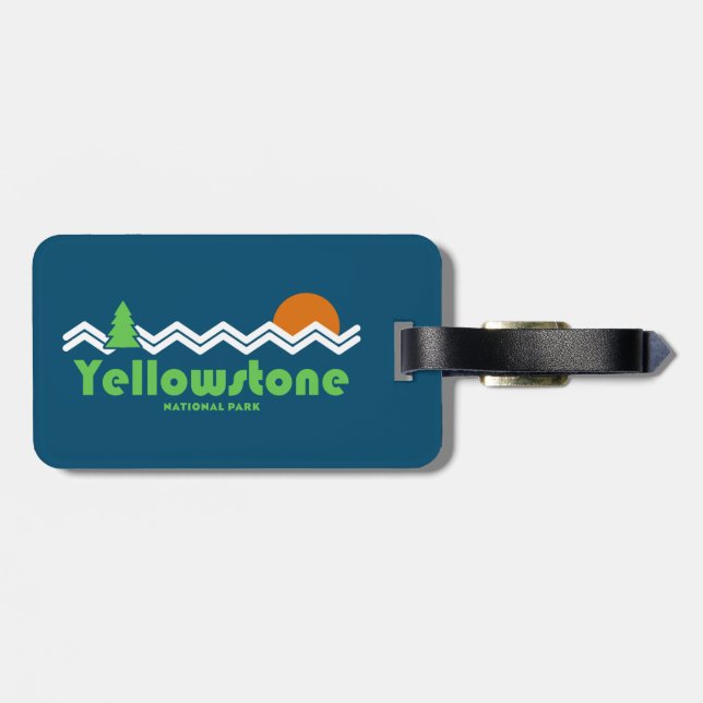 Etiqueta Para Maletas Parque nacional Yellowstone Retro (Atrás Horizontal)