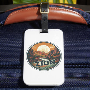 Etiqueta Para Maletas Parque nacional Zion Viaje al atardecer