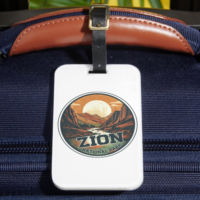 Etiqueta Para Maletas Parque nacional Zion Viaje al atardecer (Anverso In situ 2)