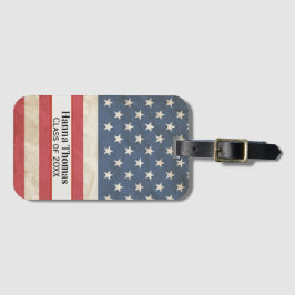 Etiqueta Para Maletas Partido de Graduación Patriótico de la Bandera de