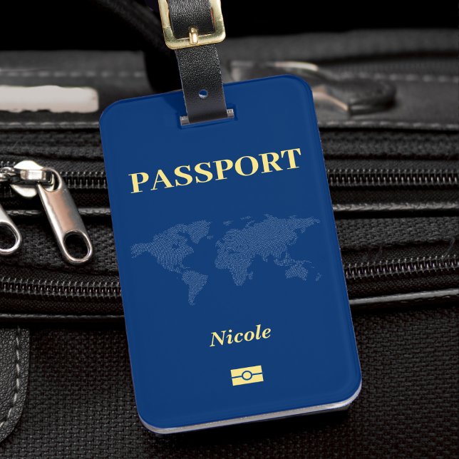 Etiqueta Para Maletas Pasaporte azul (Blue Passport Luggage Tag)