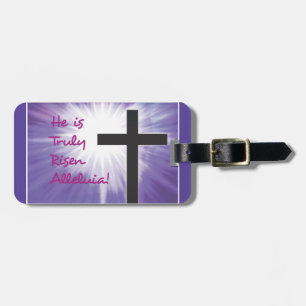Etiqueta Para Maletas Pascua bendición cruza estreno en morado, sube