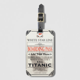 Etiqueta Para Maletas Pase de embarque de la línea White Star del Titani