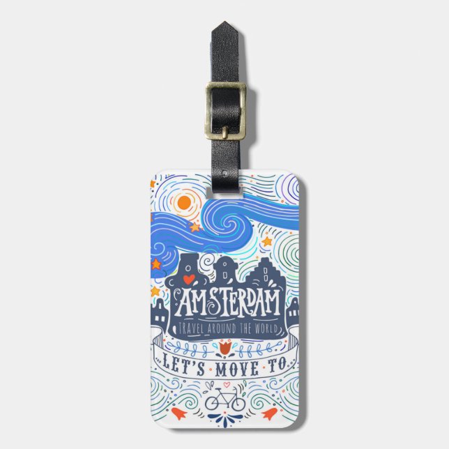Etiqueta Para Maletas Pasemos a Ámsterdam (Frente Vertical)