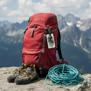 Etiqueta Para Maletas Paseo de la montaña rusa de color rojo
