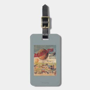 Etiqueta Para Maletas Paseos del globo prisionero en un poster de la