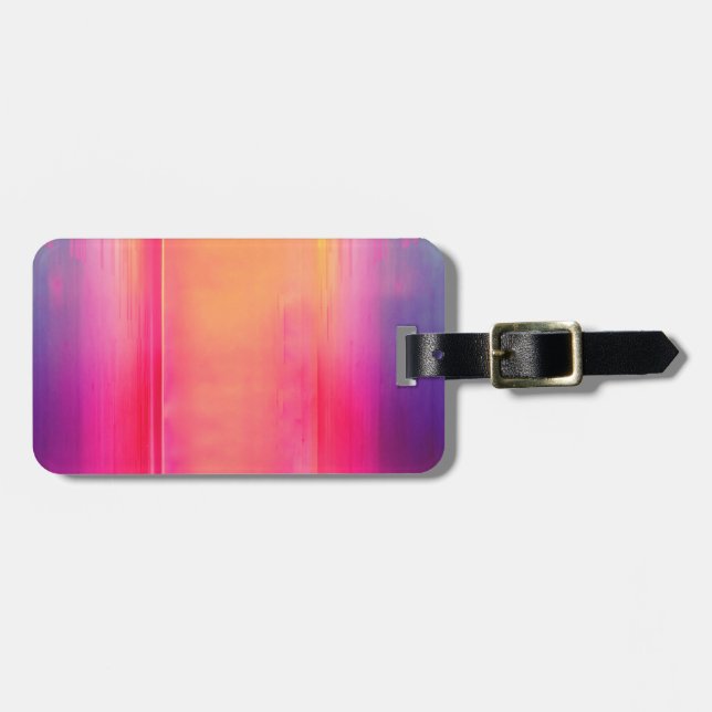 Etiqueta Para Maletas pasillo neón arco iris (Frente Horizontal)