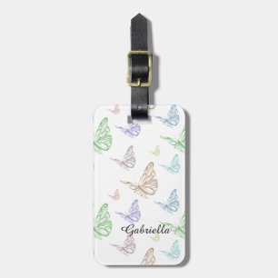Etiqueta Para Maletas Pastel Butterflies