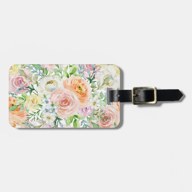 Etiqueta Para Maletas Pastel de jardín romántico (Frente Horizontal)