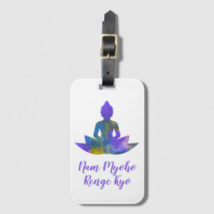 Etiqueta Para Maletas Pastel Espiritual Halftones Lotus Yoga Nam Myoho