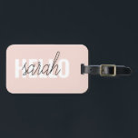 Etiqueta Para Maletas Pastel Pink Hello Y You Name Moderno<br><div class="desc">Pastel Pink Hello Y You Name Moderno</div>