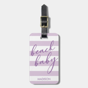 Etiqueta Para Maletas Pastel Stripes Beach Baby