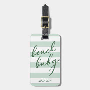 Etiqueta Para Maletas Pastel Stripes Beach Baby