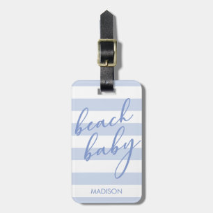 Etiqueta Para Maletas Pastel Stripes Beach Baby
