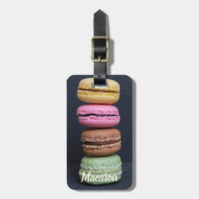 Etiqueta Para Maletas Pasteles de Macaron para regalo dulce (Frente Vertical)