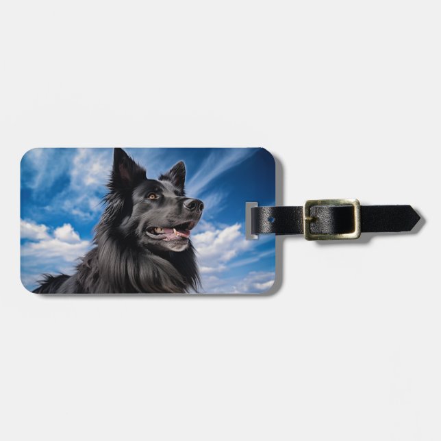 Etiqueta Para Maletas Pastor belga Groenendael (Frente Horizontal)