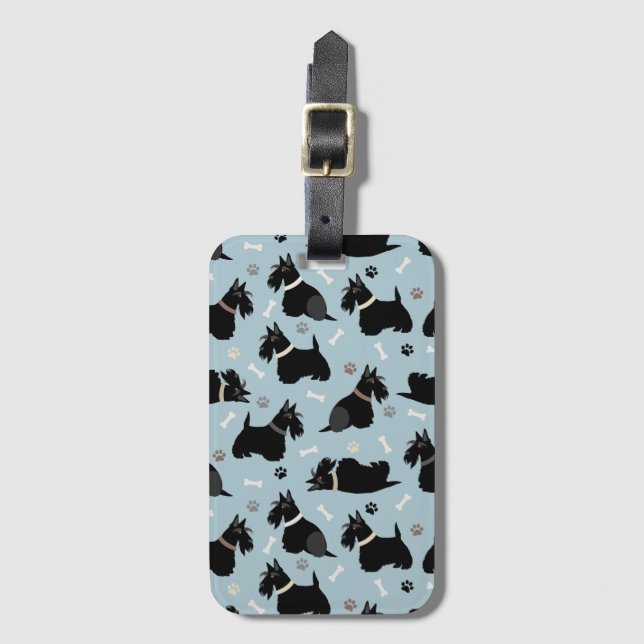 Etiqueta Para Maletas Patas y huesos territoriales escocesas (Anverso vertical)