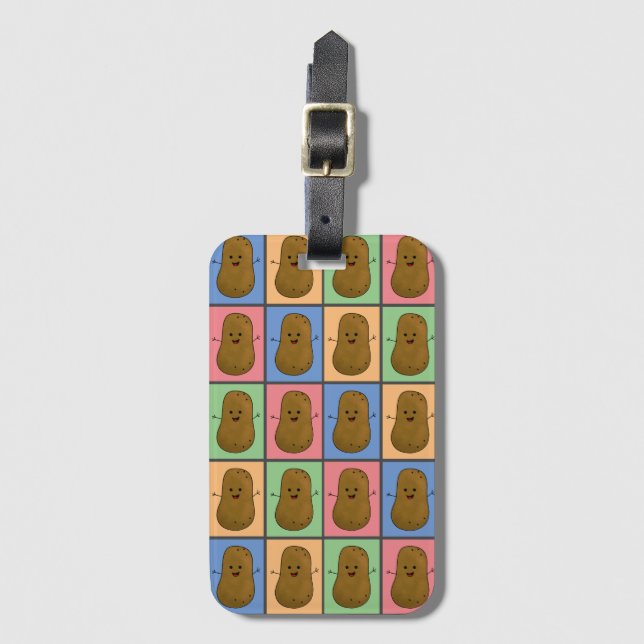 Etiqueta Para Maletas Patata de estilo Pop Art  (Anverso vertical)