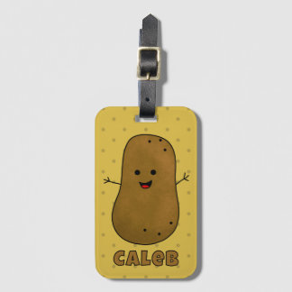 Etiqueta Para Maletas Patata Marrón Personalizada Feliz