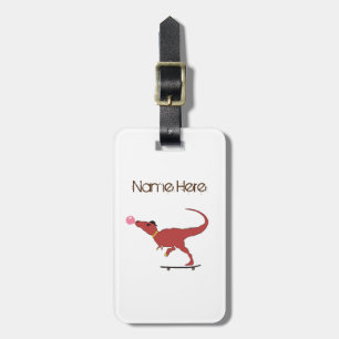 Etiqueta Para Maletas Patinador T-rex
