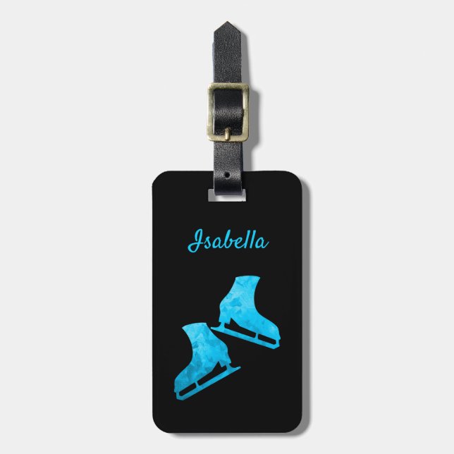 Etiqueta Para Maletas Patinaje sobre hielo patineta de equipaje patines  (Frente Vertical)