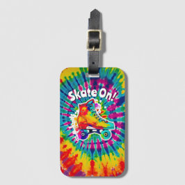Etiqueta Para Maletas Patinar Sobre El Hippie Del Tejido De Patinaje De 